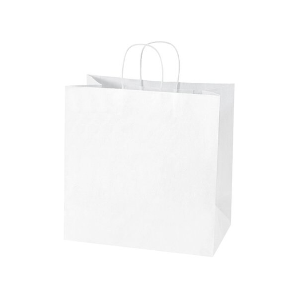 Bsc Preferred 13 x 7 x 13'' White Shopping Bags, 250PK BUY00031066 - main